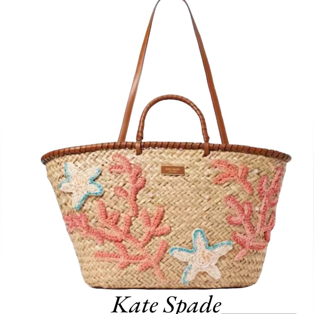 ♠️  Kate Spade  New York🐚 Straw Tote  NWT